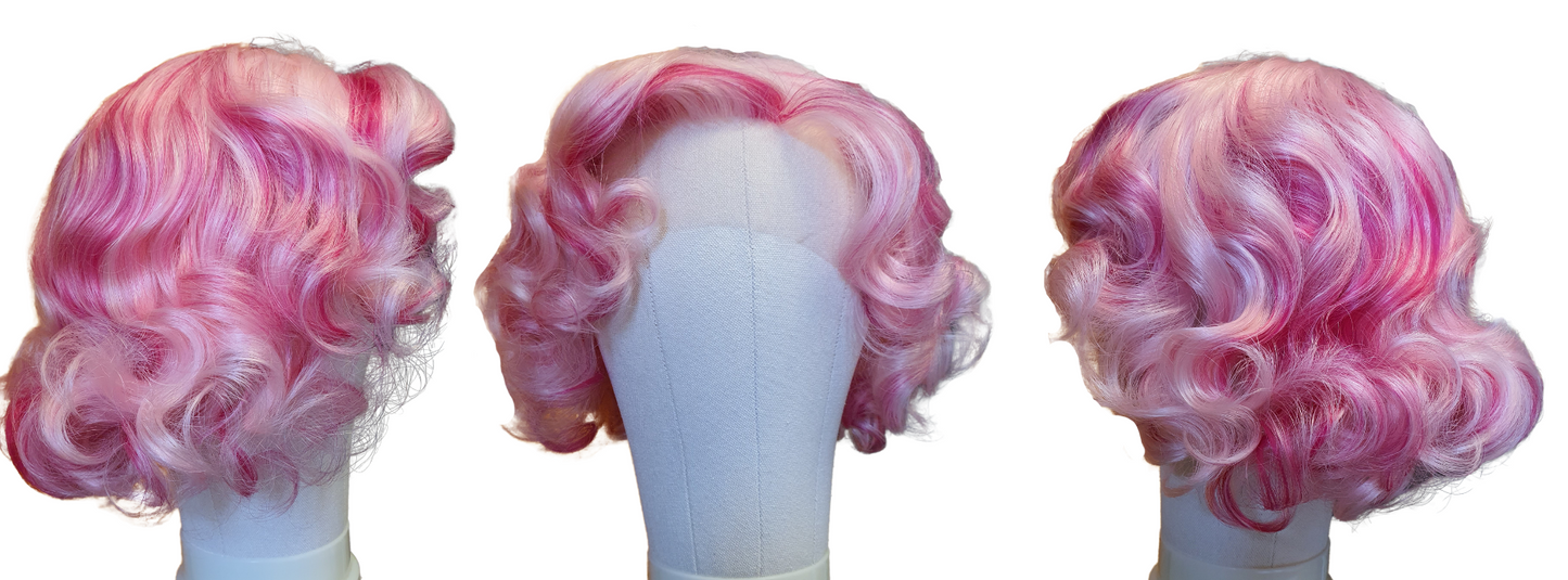 Raspberry Rebel: Pink 'Swirly and Curly' Synthetic Wig