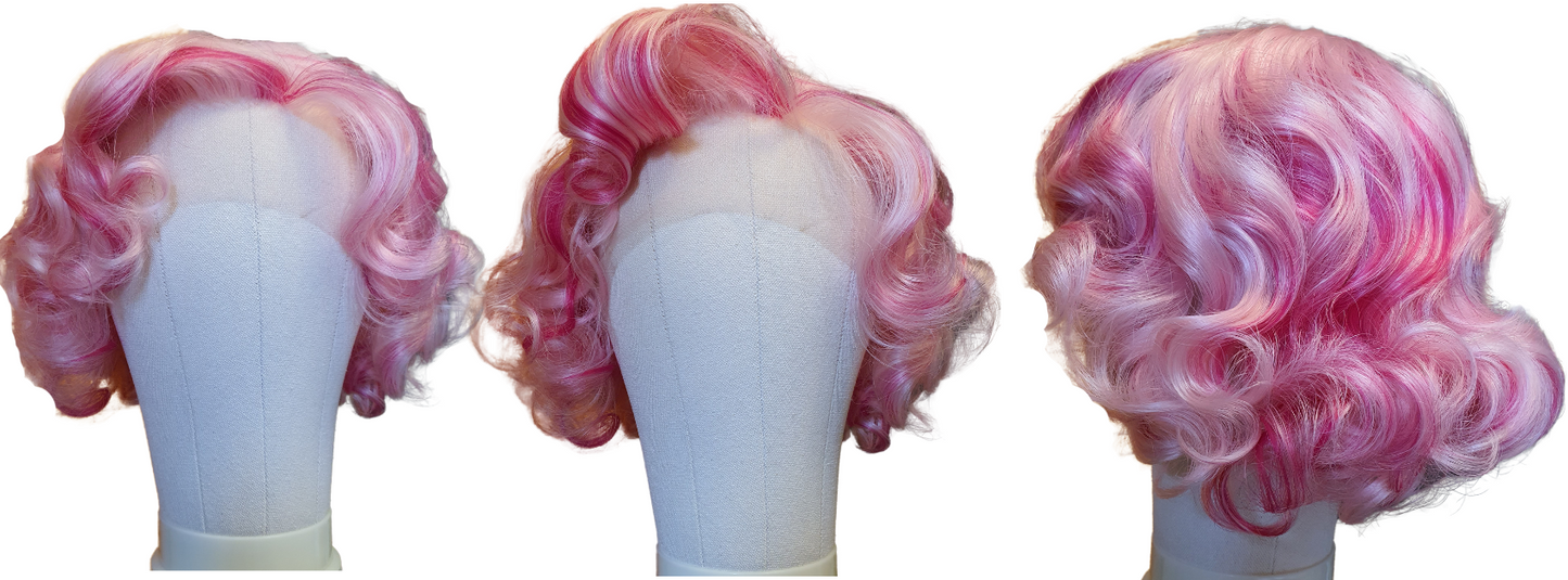 Raspberry Rebel: Pink 'Swirly and Curly' Synthetic Wig