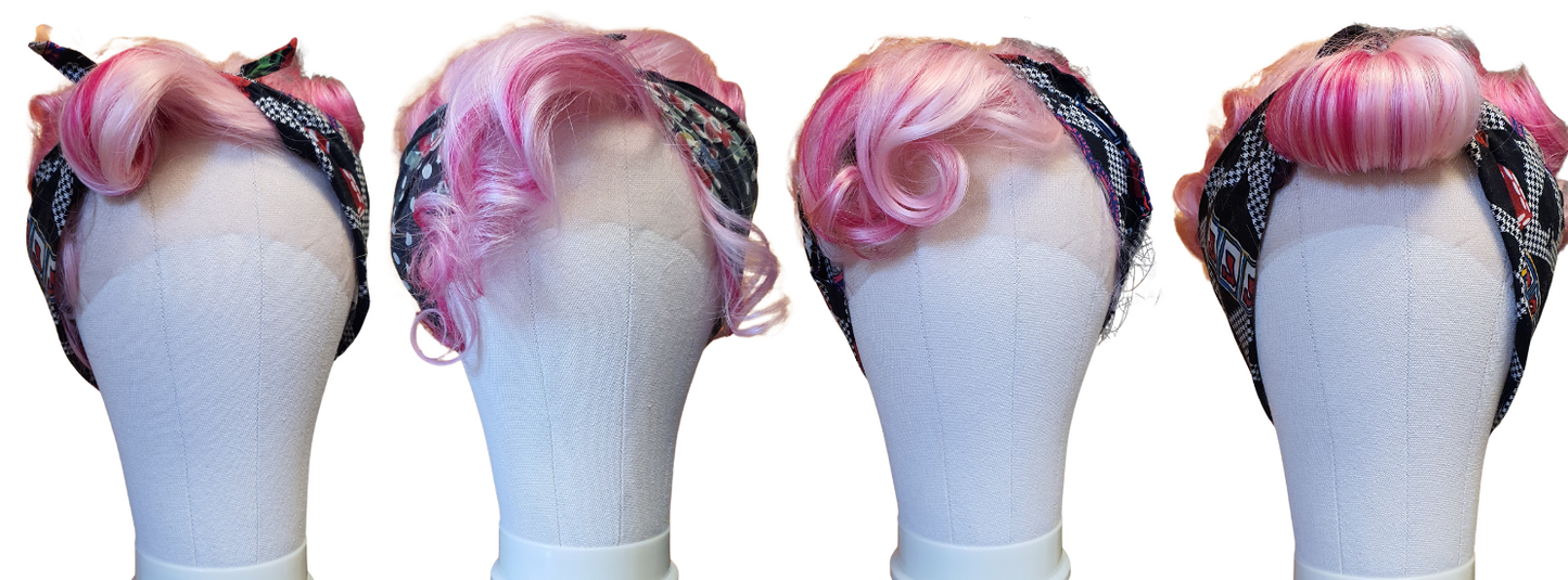 Raspberry Rebel: Pink 'Swirly and Curly' Synthetic Wig