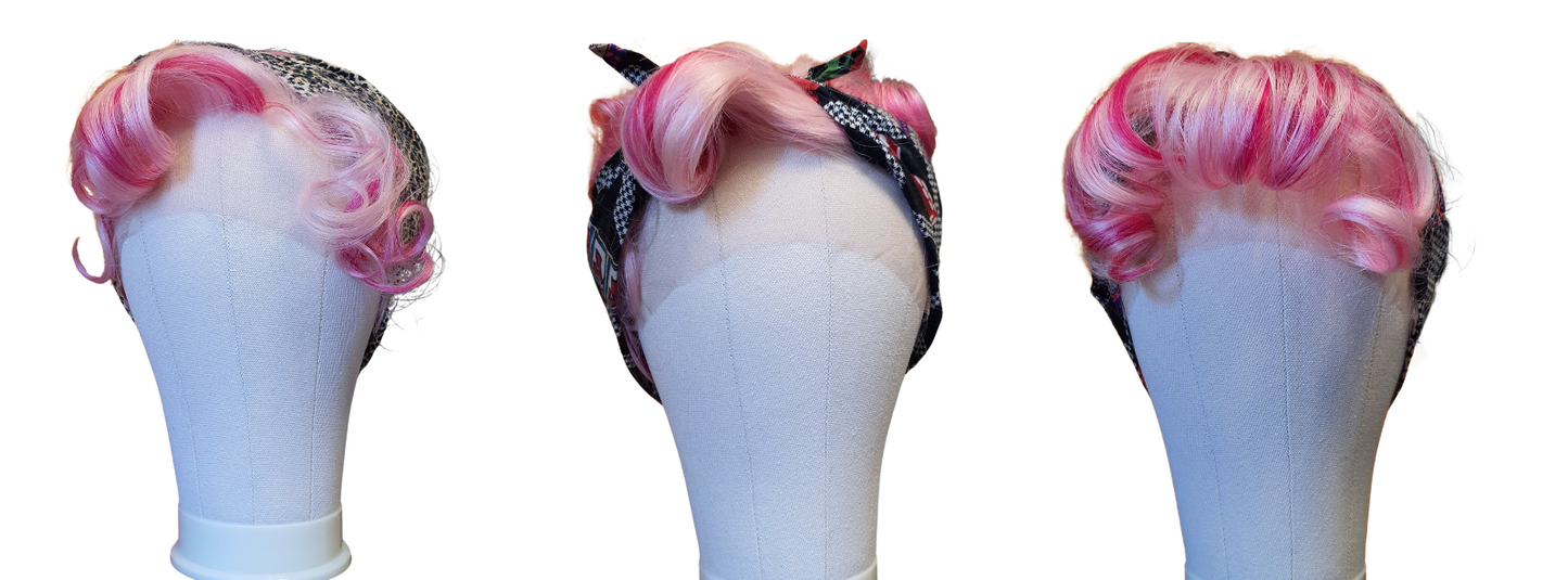 Raspberry Rebel: Pink 'Swirly and Curly' Synthetic Wig